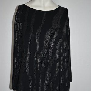 JM Collection Women's Size Medium Black and Silver Mid Length Sleeve Pre-owned